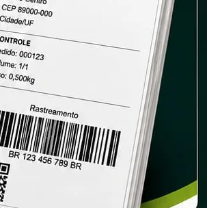 Etiqueta 100x150mm para e-commerce com código de barras
